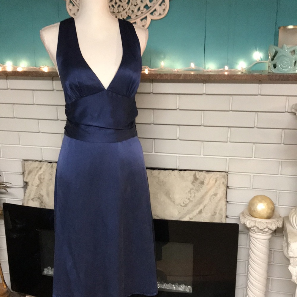 Navy Blue silk dress. MOLLY NEW YORK